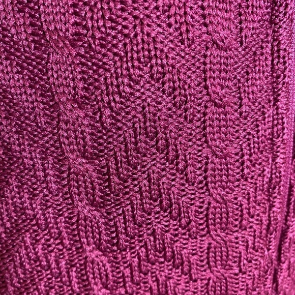 Boston Traders Womens Cable Knit Sweater Jacket in Berry Size Small - Picture 4 of 6